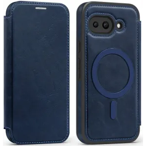 Phonesta Luxury Leder Book Wallet Klapphülle mit MagSafe für Google Pixel 9a - Dunkelblau