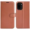 Phonesta Litchi Skin Book Wallet Klapphülle für OnePlus 15R - Braun 0