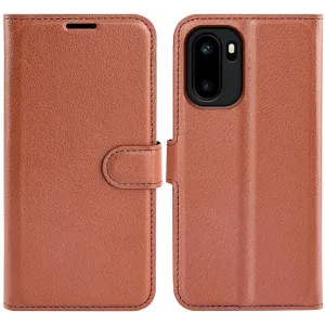 Phonesta Litchi Skin Book Wallet Klapphülle für OnePlus 15R - Braun