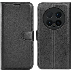 Phonesta Litchi Skin Book Wallet Klapphülle für HONOR Magic8 Pro - Schwarz