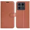 Phonesta Litchi Skin Book Wallet Klapphülle für Xiaomi 15T - Braun