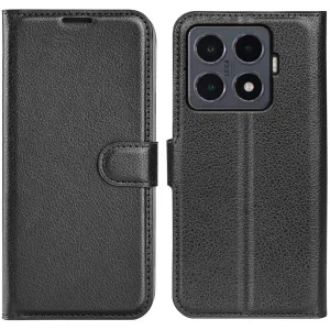 Phonesta Litchi Skin Book Wallet Klapphülle für Xiaomi 15T Pro - Schwarz
