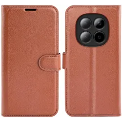 Phonesta Litchi Skin Book Wallet Klapphülle für Xiaomi Redmi Note 15 Pro 5G - Braun