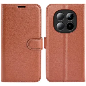 Phonesta Litchi Skin Book Wallet Klapphülle für Xiaomi Redmi Note 15 Pro 5G - Braun