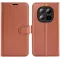Phonesta Litchi Skin Book Wallet Klapphülle für Xiaomi Redmi Note 15 Pro 5G - Braun