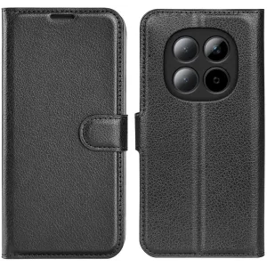 Phonesta Litchi Skin Book Wallet Klapphülle für Xiaomi Redmi Note 15 Pro Plus / Xiaomi Poco M8 Pro - Schwarz