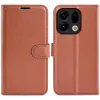 Phonesta Litchi Skin Book Wallet Klapphülle für Oppo Find X9 - Braun 0