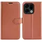 Phonesta Litchi Skin Book Wallet Klapphülle für Oppo Find X9 - Braun