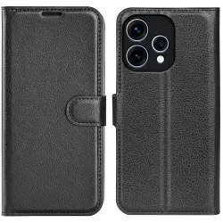 Phonesta Litchi Skin Book Wallet Klapphülle für Oppo Reno15 - Schwarz