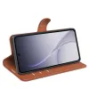 Phonesta Litchi Skin Book Wallet Klapphülle für Oppo Reno15 F/FS - Braun 4