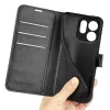 Phonesta Litchi Skin Book Wallet Klapphülle für Oppo Reno15 Pro Max - Schwarz 5