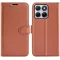 Phonesta Litchi Skin Book Wallet Klapphülle für Motorola Edge 70 Fusion - Braun