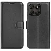 Phonesta Litchi Skin Book Wallet Klapphülle für Motorola Moto G67/G77 - Schwarz 0