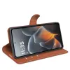 Phonesta Litchi Skin Book Wallet Klapphülle für Motorola Signature - Braun 4