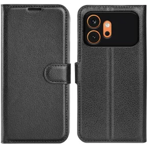 Phonesta Litchi Skin Book Wallet Klapphülle für HONOR 600/600 Pro - Schwarz