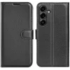 Phonesta Litchi Skin Book Wallet Klapphülle für Samsung Galaxy S25 FE - Schwarz 0