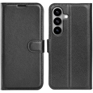 Phonesta Litchi Skin Book Wallet Klapphülle für Samsung Galaxy S26 - Schwarz