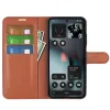 Phonesta Litchi Skin Book Wallet Klapphülle für Nothing Phone (3) - Braun 3