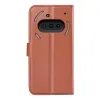 Phonesta Litchi Skin Book Wallet Klapphülle für Nothing Phone (3a) - Braun 2