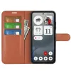 Phonesta Litchi Skin Book Wallet Klapphülle für Nothing Phone (3a) - Braun 3