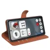 Phonesta Litchi Skin Book Wallet Klapphülle für Nothing Phone (3a) - Braun 4