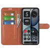 Phonesta Litchi Skin Book Wallet Klapphülle für Nothing Phone (4a) Pro - Braun 3
