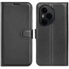 Phonesta Litchi Skin Book Wallet Klapphülle für HONOR 400 Pro - Schwarz 0