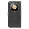 Phonesta Litchi Skin Book Wallet Klapphülle für HONOR Magic8 Lite - Schwarz 2