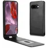 Phonesta Leder Vertical Flip Book Wallet Klapphülle für Google Pixel 9a - Schwarz