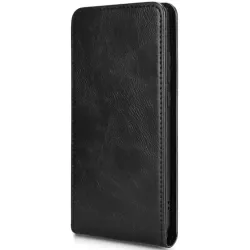 Phonesta Leder Vertical Flip Book Wallet Klapphülle für OnePlus 13 - Schwarz