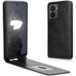 Phonesta Leder Vertical Flip Book Wallet Klapphülle für HMD Fusion/Fusion X1 - Schwarz