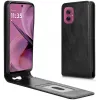 Phonesta Leder Vertical Flip Book Wallet Klapphülle für Motorola Moto G55 - Schwarz