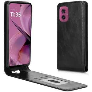 Phonesta Leder Vertical Flip Book Wallet Klapphülle für Motorola Moto G55 - Schwarz