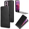 Phonesta Leder Vertical Flip Book Wallet Klapphülle für Motorola Moto G04 / G04s / G24 / G24 Power / E14 - Schwarz 1