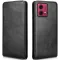 Phonesta Leder Vertical Flip Book Wallet Klapphülle für Motorola Moto G84 - Schwarz
