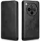 Phonesta Leder Vertical Flip Book Wallet Klapphülle für Oppo Find X8 Pro - Schwarz