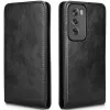 Phonesta Leder Vertical Flip Book Wallet Klapphülle für Oppo Reno12 - Schwarz