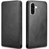Phonesta Leder Vertical Flip Book Wallet Klapphülle für Samsung Galaxy A36/A56 - Schwarz
