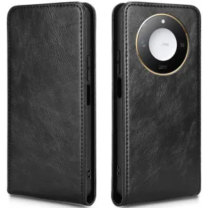 Phonesta Leder Vertical Flip Book Wallet Klapphülle für HONOR X9c Smart - Schwarz