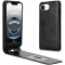 Phonesta Leder Vertical Flip Book Wallet Klapphülle für Apple iPhone 17e/16e - Schwarz