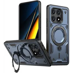 Phonesta MagLock Armor Back Cover Hülle Ring und MagSafe für Xiaomi Poco X6 Pro - Dunkelblau
