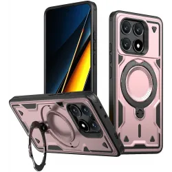 Phonesta MagLock Armor Back Cover Hülle Ring und MagSafe für Xiaomi Poco X6 Pro - Roségold