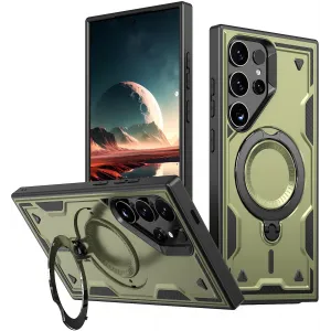 Phonesta MagLock Armor Back Cover Hülle Ring und MagSafe für Samsung Galaxy S25 Ultra - Grün