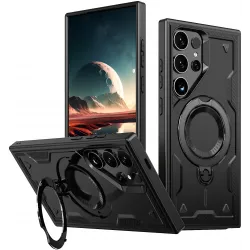 Phonesta MagLock Armor Back Cover Hülle Ring und MagSafe für Samsung Galaxy S25 Ultra - Schwarz