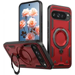 Phonesta MagLock Armor Back Cover Hülle Ring und MagSafe für Google Pixel 9 / 9 Pro - Rot