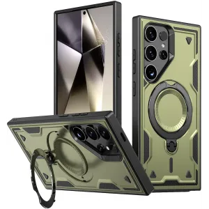 Phonesta MagLock Armor Back Cover Hülle Ring und MagSafe für Samsung Galaxy S24 Ultra - Grün