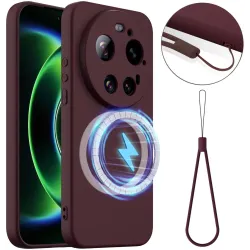 Phonesta Royale Liquid Silikon Back Cover Hülle mit MagSafe für Xiaomi 17 Ultra - Dunkelrot