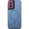 Phonesta Retro Vegan Leder MagSafe Back Cover Hülle für Motorola Moto G55 - Blau 2