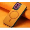 Phonesta Retro Vegan Leder MagSafe Back Cover Hülle für Motorola Moto G55 - Orange 4