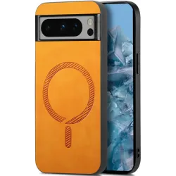 Phonesta Retro Vegan Leder MagSafe Back Cover Hülle für Google Pixel 9 Pro XL - Orange